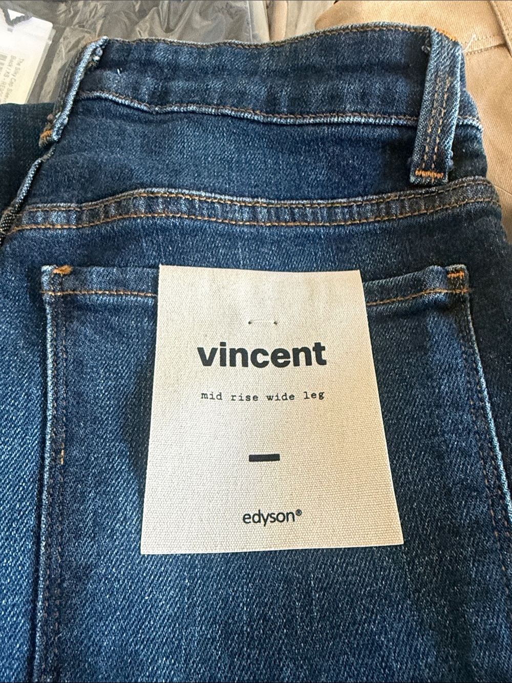 edyson Vincent Mid Rise Wide Leg Jeans - Blue